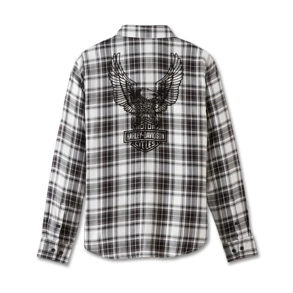 Harley-Davidson Women’s Black and White Plaid Shirt size 1W - Picture 2 of 8